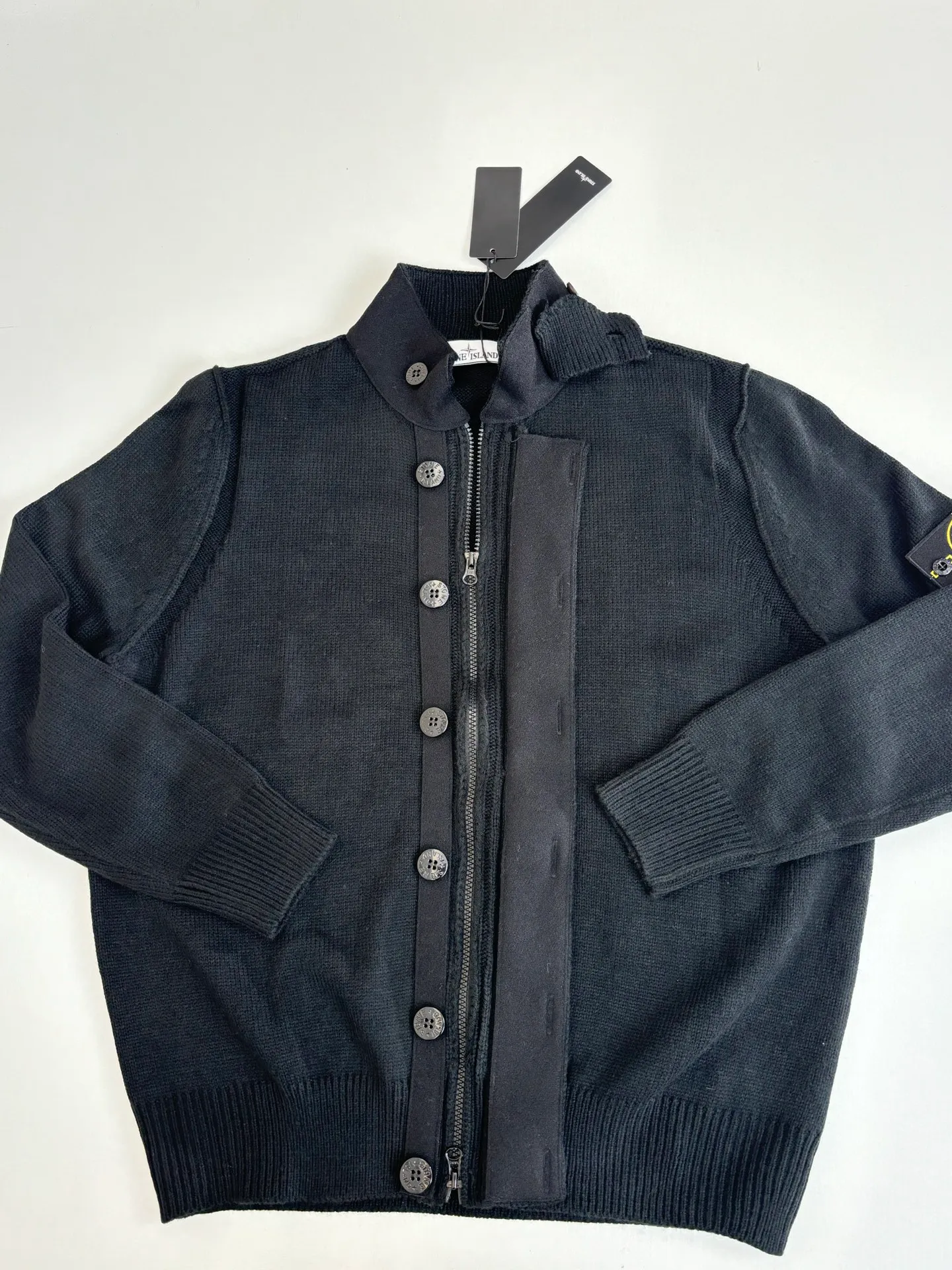 P610 Stone Island*/stone island wool knitted patchwork zipper cardigan jacket Size: S/M/L